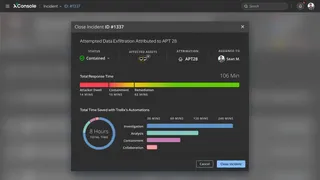 Screenshot of XConsole containment actions having run and ready to be closed